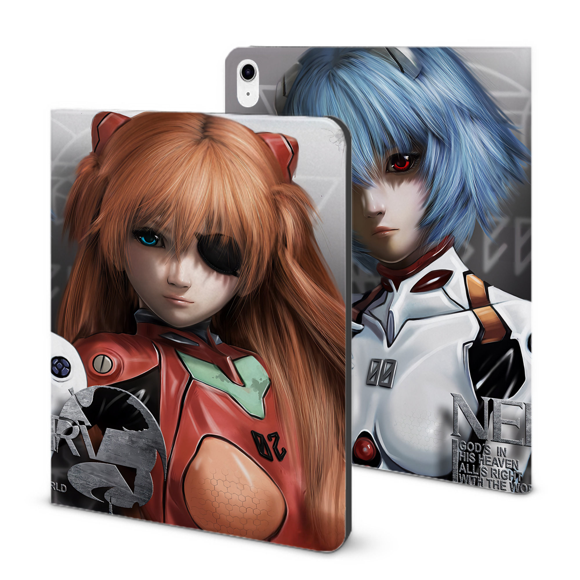 （画像用） EVA 新世紀エヴァンゲリオン IPad ケース ブック型 PUレザー TPU 耐衝撃 軽量 薄型 ペン収納なし 全面保護 IPad 各モデル対応